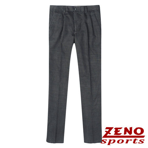 ZENO傑諾 細格紋質感設計打摺休閒褲‧深灰31~40