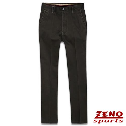 ZENO傑諾 超彈性雙色織線無摺休閒褲‧黑褐32~42