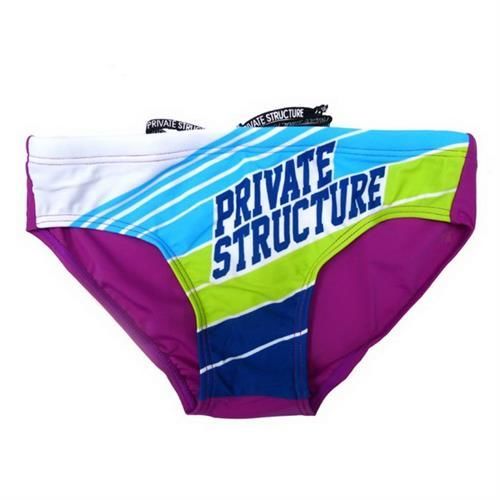【Private Structure】時尚炫彩三角泳褲(紫蘿色)  運動型男必備單品