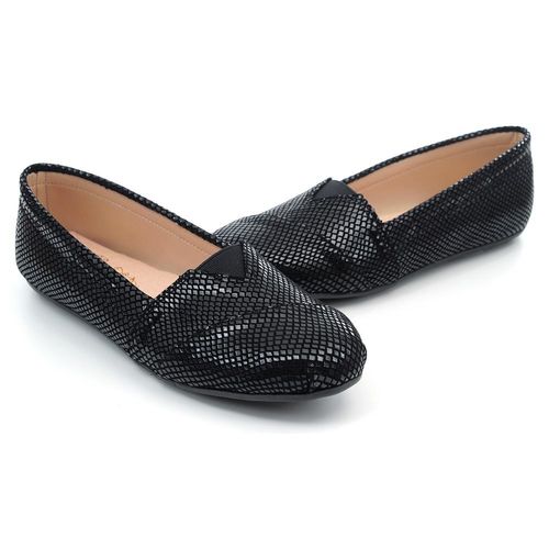 【 101大尺碼女鞋】MIT蛇皮紋樂福鞋-大尺碼系列♥黑色♥QLQR-HI