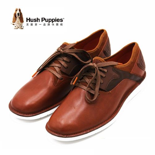 Hush Puppies ADEPT BOLT系列 真皮綁帶休閒鞋 男鞋-棕(另有黑)