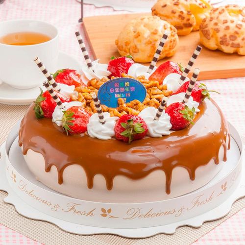 現貨+預購【樂活e棧】母親節造型蛋糕-香豔焦糖瑪奇朵蛋糕(8吋/顆,共1顆)