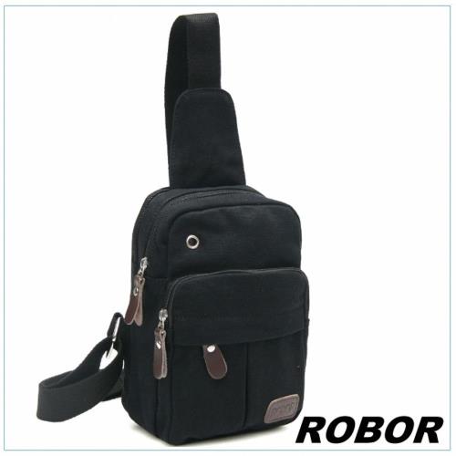 韓系型男 ROBOR搖滾風帆布包單肩包單車包(黑色)
