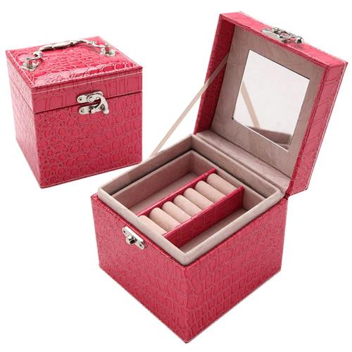 COMET 時尚鱷紋皮革三層飾品收納盒(TO-BX01)