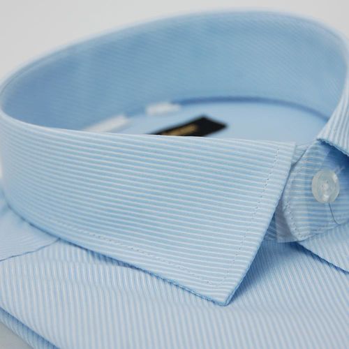 【金安德森】藍色斜紋窄版長袖襯衫