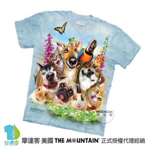 【摩達客】(預購)美國進口The Mountain 寵物們哦耶 純棉環保短袖T恤