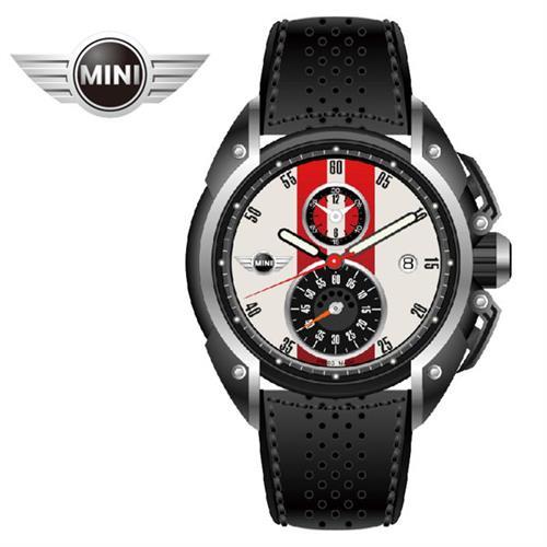 萬寶鐘錶MINI手錶/腕錶 MINI Swiss Watches熱情紅白石英計時皮帶手錶 45mm MINI-14