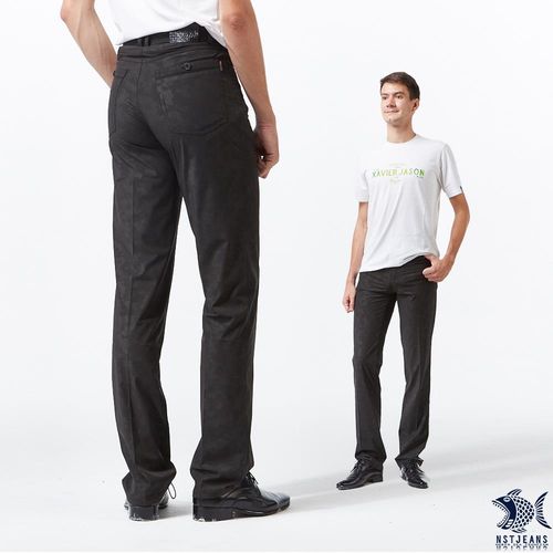 【NST Jeans】四面彈_普普風波卡小圓點 黑色休閒長褲(中腰) 397(66450)