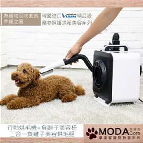 【摩達客寵物】(預購) 韓國進口VUUM精品級攜帶式行動寵物烘毛負離子護理二合一組(烘毛機+負離子寵物美容梳)