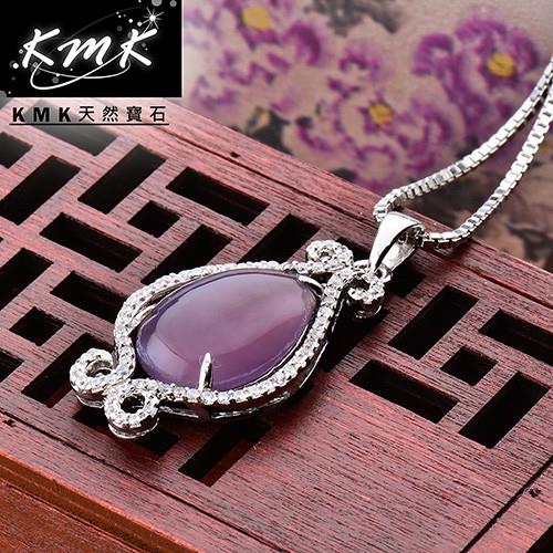 KMK天然寶石【如魚得水】印尼爪哇島天然紫玉髓-項鍊