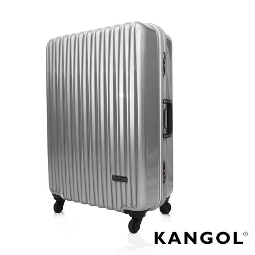 KANGOL  光雕冰錐系列-輕量PC鏡面28吋鋁框旅行箱  -極光銀