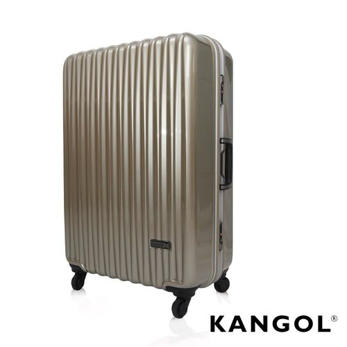 KANGOL  光雕冰錐系列-輕量PC鏡面28吋鋁框旅行箱  -冰燦金