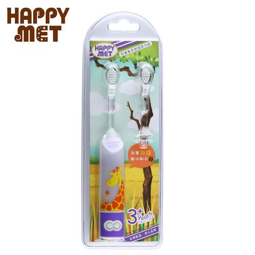 【BabyTiger虎兒寶】HAPPY MET 兒童教育型語音電動牙刷 (附替換刷頭X1) - 長頸鹿款