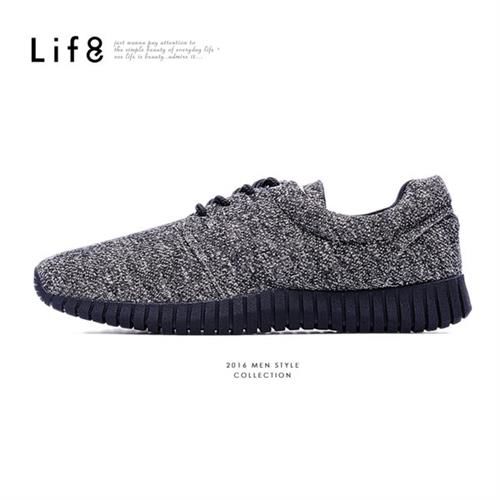 Life8-MIT。輕量。奈米Ag+。雙色針織布。3D彈簧運動鞋-09546-黑色