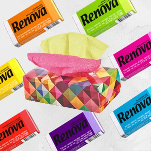 Renova 香氛紙手帕 12包入(不挑色）/ 精裝雙色抽取式衛生紙1盒入
