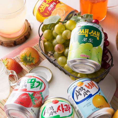 Lotte  樂天果汁238ml x12入-粒粒橘子汁/粒粒葡萄汁/蘋果汁/草莓汁/水梨汁