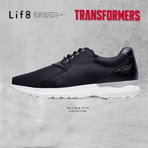 Life8-變形金剛 數位金屬紋布 渦輪運動鞋-09639-黑色