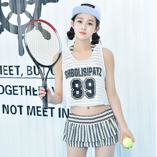 【Cosmo PINK 粉紅教主】韓版三件式運動罩衫比基尼甜美泳裝組 SBU0049-預購+現貨