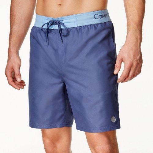 【CK】時尚腰帶標誌靛藍色海灘泳褲(預購)
