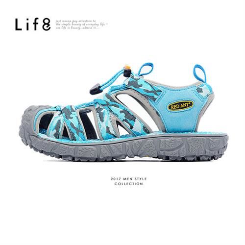 Life8-Red Ant聯名款 迷彩織布 360度 透氣墊溯溪鞋鞋-09662-藍色
