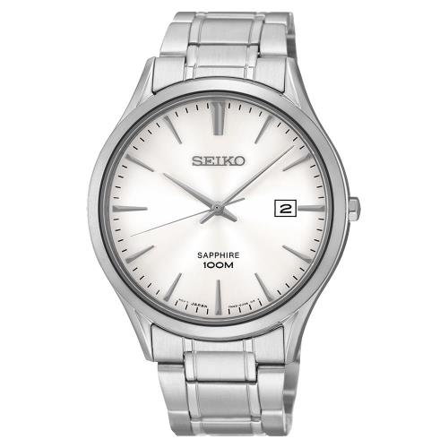 SEIKO 時尚玩家藍寶石水晶腕錶銀-40mm(7N42-0FW0S/SGEG93P1)