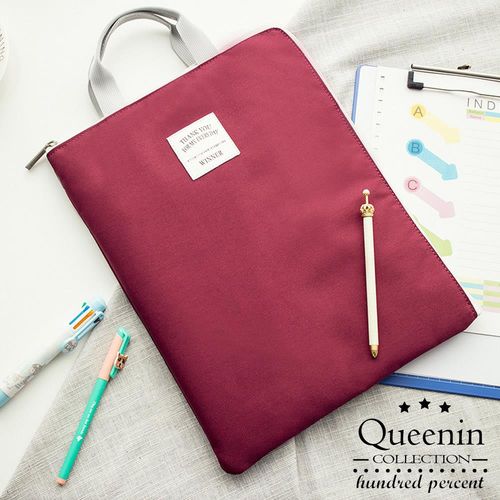 DF Queenin流行 - 韓版薄型平板筆記專用手提包-共4色