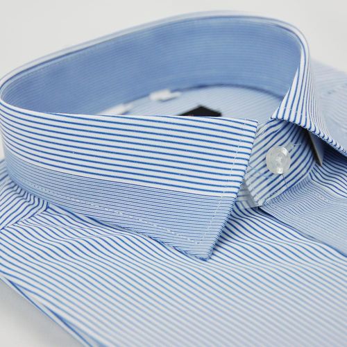 【金安德森】藍色變化領窄版短袖襯衫