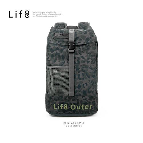 Life8-Outer 輕量 大容量迷彩後背包-06369-迷彩灰