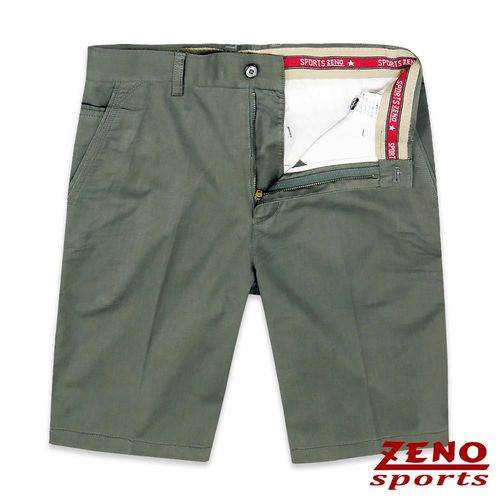 ZENO傑諾 彈力舒適暗直紋休閒短褲‧綠色31-42