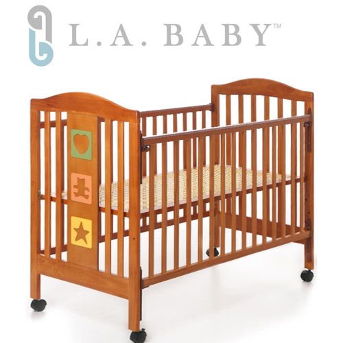 美國L.A. Baby 維吉尼亞中嬰兒床/原木床/童床(咖啡色)