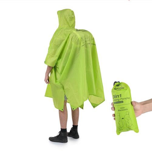 PUSH! 戶外休閒登山用品便携式三合一功能雨衣 天幕棚布 防潮墊地墊P99綠色