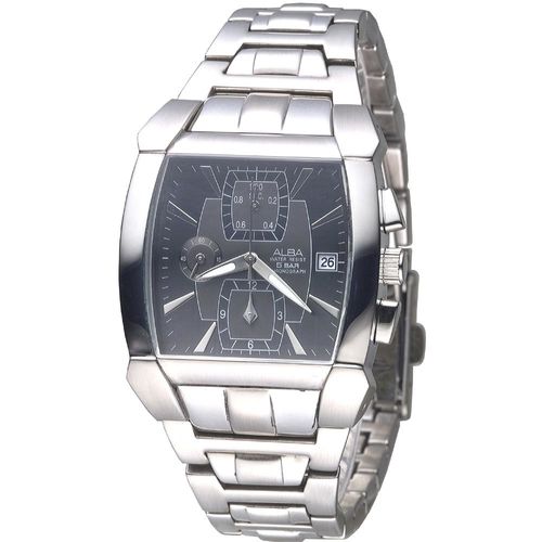 ALBA 決戰未來三眼時尚計時錶-黑(AF8D63X1)