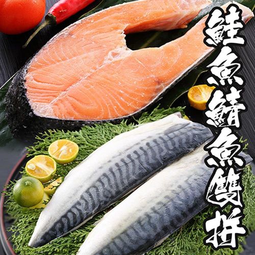 海鮮世家 嫩鮭/鯖魚雙拼8件組(嫩鮭4片+挪威鯖魚4片)