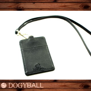 Dogyball  品牌皮飾識別牌 可拆式卡片項套 黑色