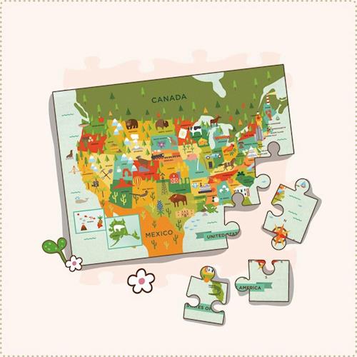 美國Petit Collage - 地板拼圖 - 美國地圖