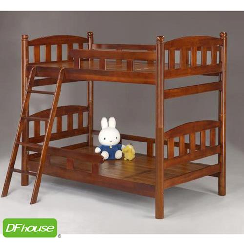 《DFhouse》圓柱實木雙層床(實木床板)-單人床 雙人床 床架 床組 實木