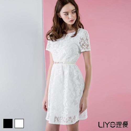 【LIYO理優】洋裝圓領蕾絲洋裝626059