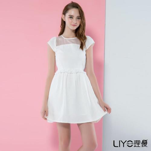 【LIYO理優】LIYO理優洋裝縷空條紋短袖洋裝626056