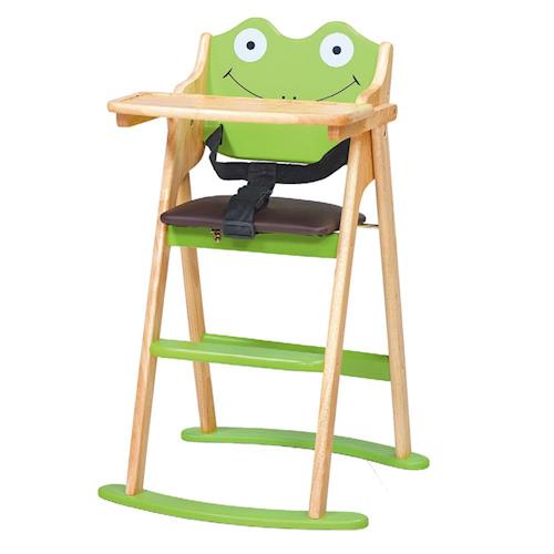 【顛覆設計】卡哇伊小青蛙折合兒童餐椅(全實木)