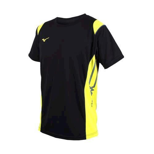 MIZUNO 男排球短袖上衣-短T恤 排球 美津濃 黑黃