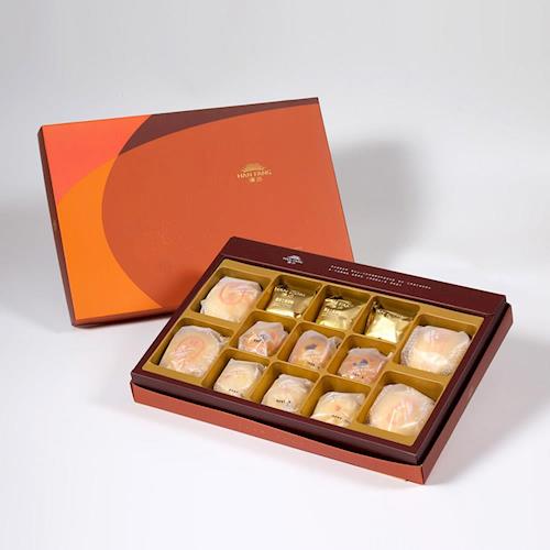 漢坊 御藏禮盒-2盒組(金韻蛋黃酥+綠豆小月餅 綜合13入)