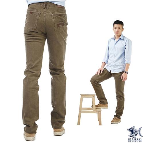 【NST Jeans】綠野咖啡色 狩獵裝復古風格牛仔褲(中低腰窄版) 380(5576)