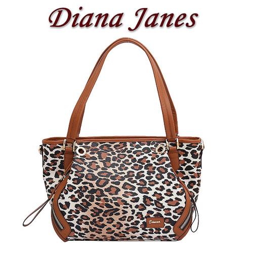 Diana Janes牛皮豹紋時尚多用女包