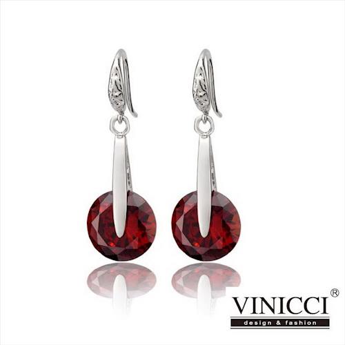 VINICCI「塞納河頌」晶鑽耳環 -紅色