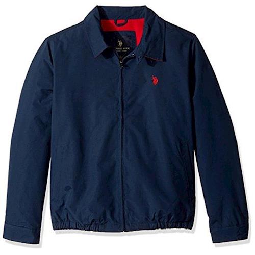 US Polo 2017男時尚小馬球深藍色寬鬆款拉鍊夾克(預購)