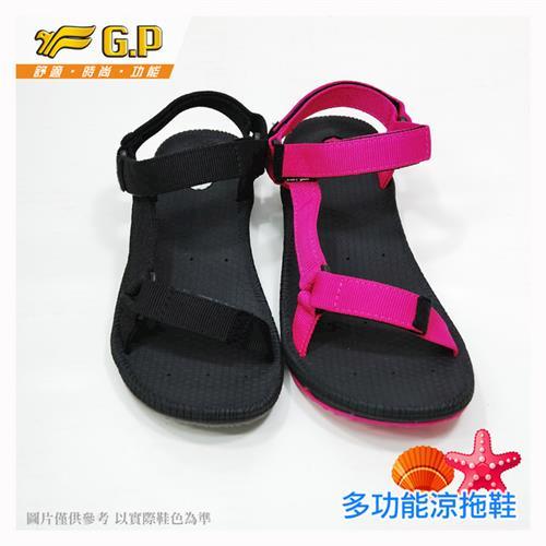 G.P 女款時尚休閒織帶涼鞋 G7642W-黑色/黑桃色(SIZE:36-39 共二色)
