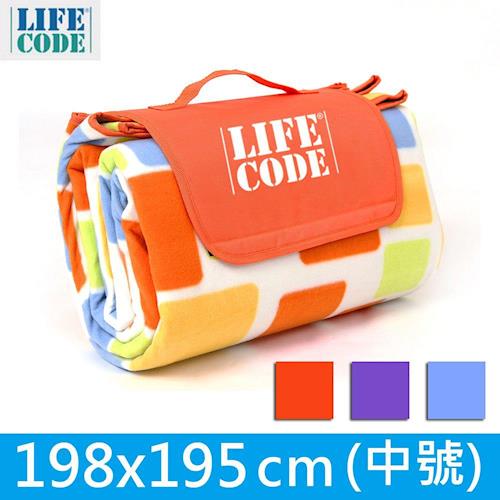 LIFECODE-絨布加厚野餐墊-夾2mm海綿+覆防水鋁膜(中號198x195cm)-3色可選