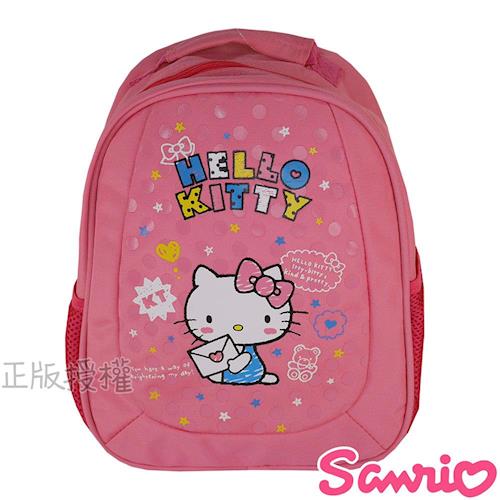 【Hello Kitty凱蒂貓】點點單層學齡前幼兒後背書包(粉色)