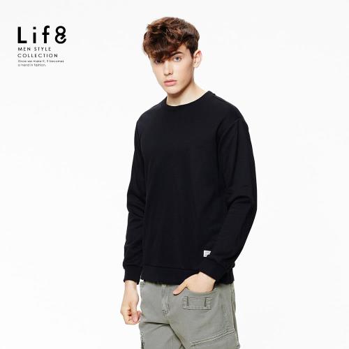 Life8-Casual 精梳棉質 經典圓領大絨上衣-03939