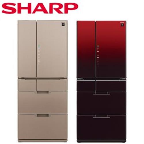 SHARP台灣夏普日本原裝601L六門變頻環保冰箱SJ-GF60BT-R